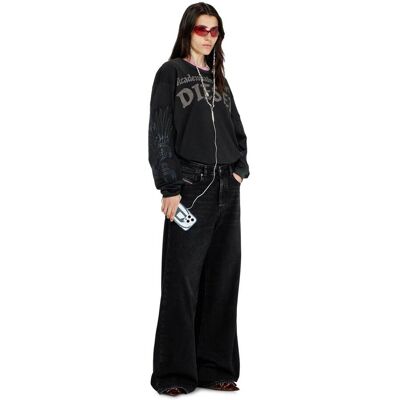 Diesel γυναικείο τζιν παντελόνι πεντάτσεπο Relaxed Fit Wide Leg - W26A0692509P09 Μαύρο 26 Diesel γυναικείο τζιν παντελόνι πεντάτσεπο Relaxed Fit Wide Leg - W26A0692509P09 Μαύρο 26