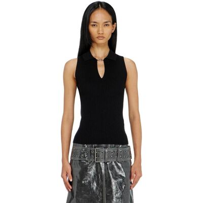 Diesel γυναικεία αμάνικη μπλούζα ribbed με μετάξι Slim Fit - W26A230610JMCP Μαύρο M Diesel γυναικεία αμάνικη μπλούζα ribbed με μετάξι Slim Fit - W26A230610JMCP Μαύρο M