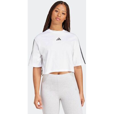Adidas γυναικείο T-shirt cropped Loose Fit "Essential 3-Stripes Cotton" - JD4999 Λευκό S Adidas γυναικείο T-shirt cropped Loose Fit "Essential 3-Stripes Cotton" - JD4999 Λευκό S