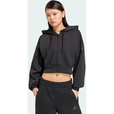 Adidas γυναικεία ζακέτα φούτερ cropped με κουκούλα Regular Fit "Essentials Contemporary Fleece" - KF6245 Μαύρο XS Adidas γυναικεία ζακέτα φούτερ cropped με κουκούλα Regular Fit "Essentials Contemporary Fleece" - KF6245 Μαύρο XS