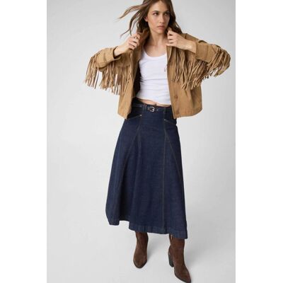 Guess γυναικεία denim midi φούστα ψηλόμεση A-line "Rayne" - W6YD03D1348 Denim Blue Σκούρο 30 Guess γυναικεία denim midi φούστα ψηλόμεση A-line "Rayne" - W6YD03D1348 Denim Blue Σκούρο 30