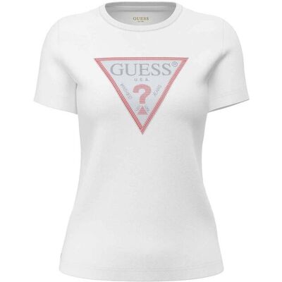 Guess γυναικείο T-shirt με logo print με στρας Regular Fit "Original Hot Fix" - W6YI54K4870 Λευκό L Guess γυναικείο T-shirt με logo print με στρας Regular Fit "Original Hot Fix" - W6YI54K4870 Λευκό L
