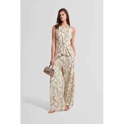 Ted Baker γυναικείο παντελόνι με print "Susski" - 284302 Εκρού 42 Ted Baker γυναικείο παντελόνι με print "Susski" - 284302 Εκρού 42