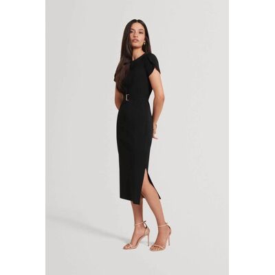 Ted Baker γυναικείο midi φόρεμα με ζώνη "Juliany" - 284398 Μαύρο 38 Ted Baker γυναικείο midi φόρεμα με ζώνη "Juliany" - 284398 Μαύρο 38
