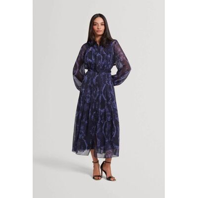 Ted Baker γυναικείο midi φόρεμα με ζώνη "Oskana" - 284826 Μπλε Σκούρο 38 Ted Baker γυναικείο midi φόρεμα με ζώνη "Oskana" - 284826 Μπλε Σκούρο 38