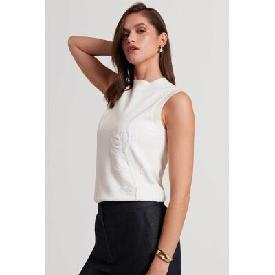 Ted Baker γυναικείο τοπ πλεκτό αμάνικο "Nyeli" - 284875 Εκρού 42 Ted Baker γυναικείο τοπ πλεκτό αμάνικο "Nyeli" - 284875 Εκρού 42
