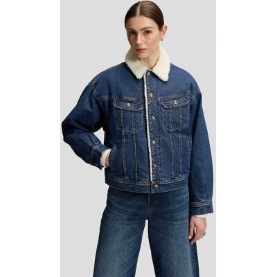 Lee® γυναικείο denim jacket με μπουκλέ γιακά Relaxed Fit "Rider" - 112385716 Denim Blue XS Lee® γυναικείο denim jacket με μπουκλέ γιακά Relaxed Fit "Rider" - 112385716 Denim Blue XS