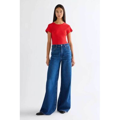 Wrangler® γυναικείο τζιν παντελόνι πεντάτσεπο Loose Wide Fit "Canyon" - 112378704 Denim Blue 26W 32L Wrangler® γυναικείο τζιν παντελόνι πεντάτσεπο Loose Wide Fit "Canyon" - 112378704 Denim Blue 26W 32L