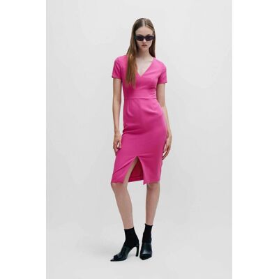 Hugo Boss γυναικείο midi φόρεμα μονόχρωμο με σκίσιμο μπροστά "Κalamara" - 50508611 Φούξια 38 Hugo Boss γυναικείο midi φόρεμα μονόχρωμο με σκίσιμο μπροστά "Κalamara" - 50508611 Φούξια 38
