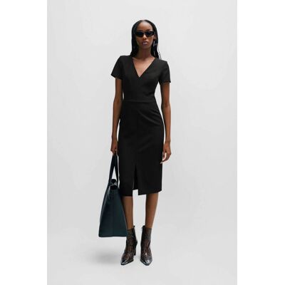 Hugo Boss γυναικείο midi φόρεμα μονόχρωμο με σκίσιμο μπροστά "Κalamara" - 50508611 Μαύρο 36 Hugo Boss γυναικείο midi φόρεμα μονόχρωμο με σκίσιμο μπροστά "Κalamara" - 50508611 Μαύρο 36