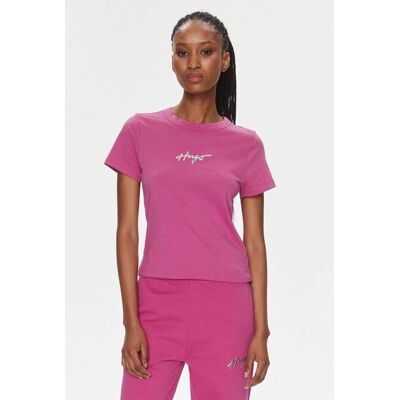 Hugo Boss γυναικείο T-shirt βαμβακερό μονόχρωμο με ανάγλυφο λογότυπο "Classic Τee_4" - 50508289 Φούξια XS Hugo Boss γυναικείο T-shirt βαμβακερό μονόχρωμο με ανάγλυφο λογότυπο "Classic Τee_4" - 50508289 Φούξια XS