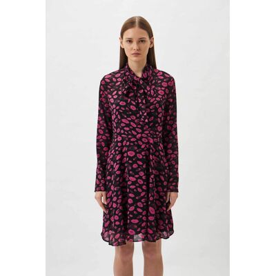 Hugo Boss γυναικείο mini φόρεμα με all-over lips print "Κaleya-1" - 50508551 Μαύρο 36 Hugo Boss γυναικείο mini φόρεμα με all-over lips print "Κaleya-1" - 50508551 Μαύρο 36