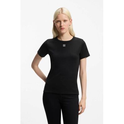Hugo Boss γυναικείο Τ-shirt με ανάγλυφο λογότυπο regular Fit "Deloris" - 50512002 Μαύρο M Hugo Boss γυναικείο Τ-shirt με ανάγλυφο λογότυπο regular Fit "Deloris" - 50512002 Μαύρο M