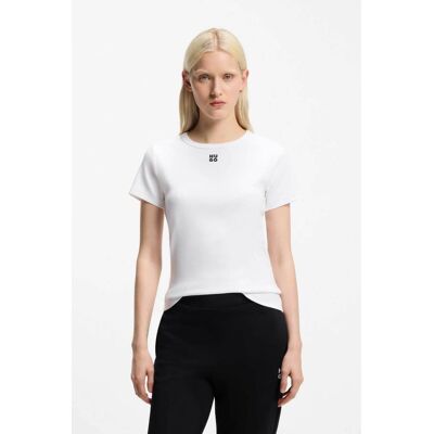 Hugo Boss γυναικείο Τ-shirt με ανάγλυφο λογότυπο regular Fit "Deloris" - 50512002 Λευκό L Hugo Boss γυναικείο Τ-shirt με ανάγλυφο λογότυπο regular Fit "Deloris" - 50512002 Λευκό L
