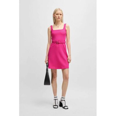 Hugo Boss γυναικείο mini φόρεμα με ασορτί ζώνη στη μέση Regular Fit - 50537631 Φούξια 40 Hugo Boss γυναικείο mini φόρεμα με ασορτί ζώνη στη μέση Regular Fit - 50537631 Φούξια 40