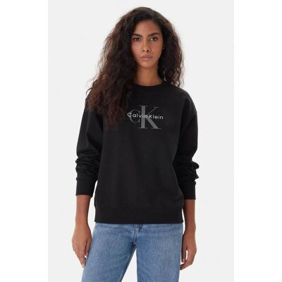 Calvin Klein Jeans γυναικεία μπλούζα φούτερ μονόχρωμη με λογότυπο Relaxed Fit - LV047B234G Μαύρο M Calvin Klein Jeans γυναικεία μπλούζα φούτερ μονόχρωμη με λογότυπο Relaxed Fit - LV047B234G Μαύρο M