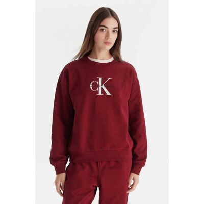 Calvin Klein Jeans γυναικεία μπλούζα φούτερ μονόχρωμη με λογότυπο Relaxed Fit - LV047B234G Μπορντό M Calvin Klein Jeans γυναικεία μπλούζα φούτερ μονόχρωμη με λογότυπο Relaxed Fit - LV047B234G Μπορντό M