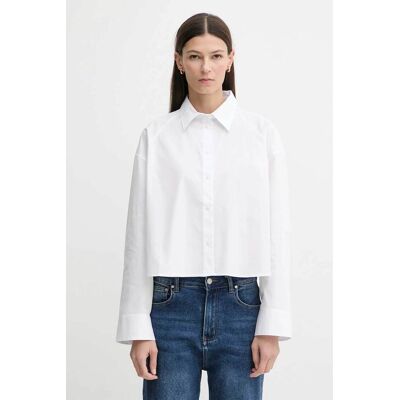 Calvin Klein Jeans γυναικείο πουκάμισο cropped Boxy Fit - LV047C141G Λευκό M Calvin Klein Jeans γυναικείο πουκάμισο cropped Boxy Fit - LV047C141G Λευκό M