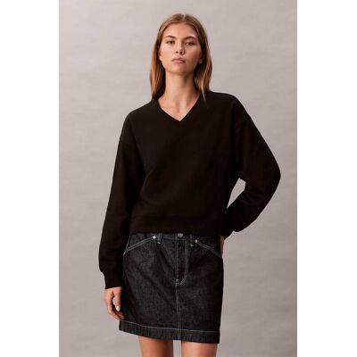 Calvin Klein Jeans γυναικεία μπλούζα φούτερ μονόχρωμη Relaxed Fit - LV047E237G Μαύρο M Calvin Klein Jeans γυναικεία μπλούζα φούτερ μονόχρωμη Relaxed Fit - LV047E237G Μαύρο M