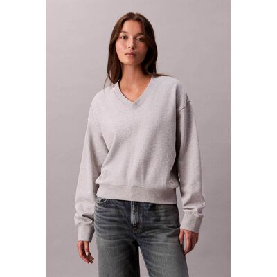 Calvin Klein Jeans γυναικεία μπλούζα φούτερ μονόχρωμη Relaxed Fit - LV047E237G Γκρι S Calvin Klein Jeans γυναικεία μπλούζα φούτερ μονόχρωμη Relaxed Fit - LV047E237G Γκρι S