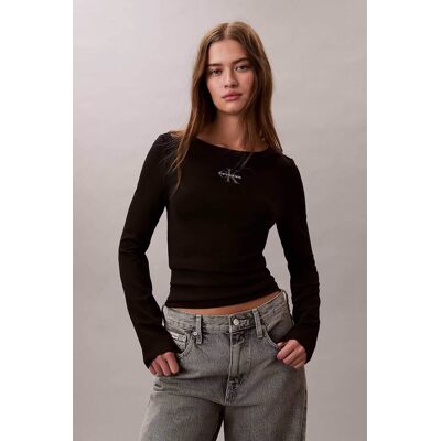 Calvin Klein Jeans γυναικεία μπλούζα με λογότυπο Slim Fit - LV047E217G Μαύρο L Calvin Klein Jeans γυναικεία μπλούζα με λογότυπο Slim Fit - LV047E217G Μαύρο L