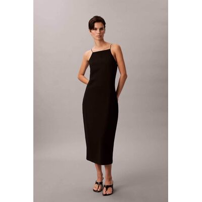 Calvin Klein Jeans γυναικείο midi φόρεμα με λεπτές τιράντες "Milano" - LV044F208G Μαύρο XS Calvin Klein Jeans γυναικείο midi φόρεμα με λεπτές τιράντες "Milano" - LV044F208G Μαύρο XS