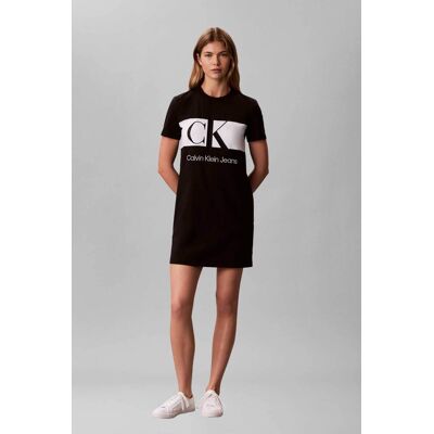 Calvin Klein Jeans γυναικείο mini φόρεμα T-shirt με letter logo print στο στήθος Relaxed Fit - LV047F288G Μαύρο S Calvin Klein Jeans γυναικείο mini φόρεμα T-shirt με letter logo print στο στήθος Relaxed Fit - LV047F288G Μαύρο S
