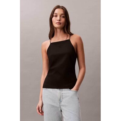 Calvin Klein Jeans γυναικείο τοπ αμάνικο με λεπτή τιράντα και λογότυπο - LV044F206G Μαύρο M Calvin Klein Jeans γυναικείο τοπ αμάνικο με λεπτή τιράντα και λογότυπο - LV044F206G Μαύρο M