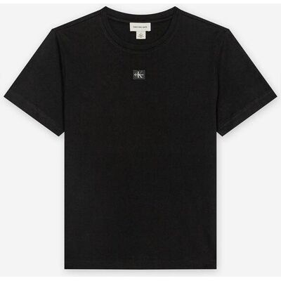 Calvin Klein Jeans γυναικείο T-shirt μονόχρωμο με λογότυπο Regular Fit - LV047F227G Μαύρο S Calvin Klein Jeans γυναικείο T-shirt μονόχρωμο με λογότυπο Regular Fit - LV047F227G Μαύρο S