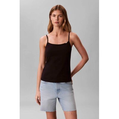 Calvin Klein Jeans γυναικείο τοπ αμάνικο με λεπτή τιράντα και λογότυπο Slim Fit - LV047F259G Μαύρο S Calvin Klein Jeans γυναικείο τοπ αμάνικο με λεπτή τιράντα και λογότυπο Slim Fit - LV047F259G Μαύρο S