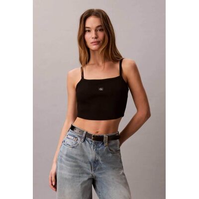 Calvin Klein Jeans γυναικείο τοπ αμάνικο ribbed - LV047F221G Μαύρο M Calvin Klein Jeans γυναικείο τοπ αμάνικο ribbed - LV047F221G Μαύρο M