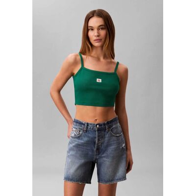 Calvin Klein Jeans γυναικείο τοπ αμάνικο ribbed - LV047F221G Πράσινο M Calvin Klein Jeans γυναικείο τοπ αμάνικο ribbed - LV047F221G Πράσινο M