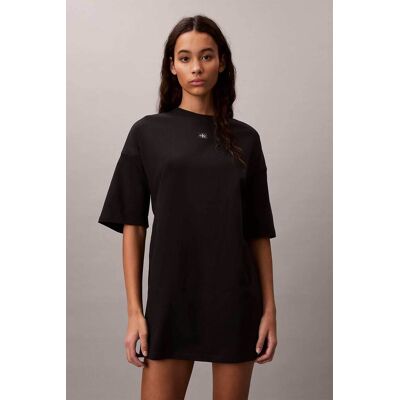 Calvin Klein Jeans γυναικείο mini φόρεμα T-shirt με logo print στο στήθος Oversized Fit - LV047F228G Μαύρο XS Calvin Klein Jeans γυναικείο mini φόρεμα T-shirt με logo print στο στήθος Oversized Fit - LV047F228G Μαύρο XS