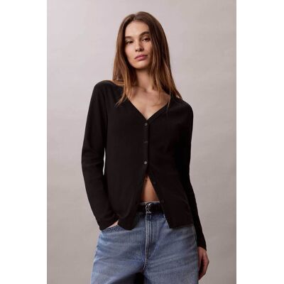 Calvin Klein Jeans γυναικεία ζακέτα ribbed Slim Fit - LV047G207G Μαύρο XS Calvin Klein Jeans γυναικεία ζακέτα ribbed Slim Fit - LV047G207G Μαύρο XS