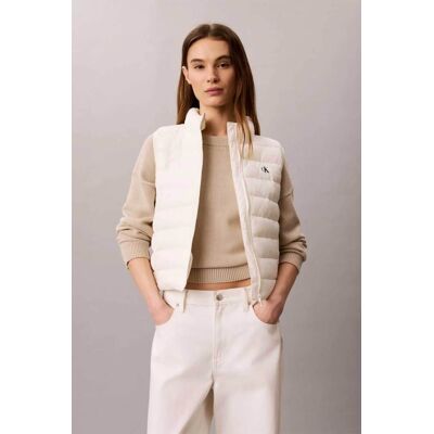 Calvin Klein Jeans γυναικείο αμάνικο μπουφάν καπιτονέ με monogram - LV047G506G Εκρού M Calvin Klein Jeans γυναικείο αμάνικο μπουφάν καπιτονέ με monogram - LV047G506G Εκρού M