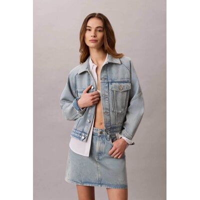 Calvin Klein Jeans γυναικείο denim jacket Boxy Fit - LV047G726G Denim Blue Ανοιχτό XS Calvin Klein Jeans γυναικείο denim jacket Boxy Fit - LV047G726G Denim Blue Ανοιχτό XS