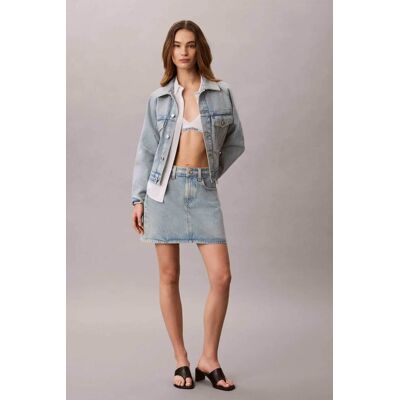 Calvin Klein Jeans γυναικεία mini φούστα denim πεντάτσεπη A-line - LV047G727G Denim Blue Ανοιχτό 27 Calvin Klein Jeans γυναικεία mini φούστα denim πεντάτσεπη A-line - LV047G727G Denim Blue Ανοιχτό 27
