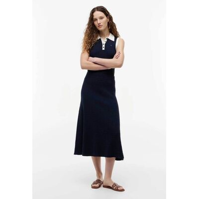 Tommy Hilfiger γυναικείο midi φόρεμα πλεκτό με πόλο γιακά Relaxed Fit - WW0WW49614 Μπλε Σκούρο L Tommy Hilfiger γυναικείο midi φόρεμα πλεκτό με πόλο γιακά Relaxed Fit - WW0WW49614 Μπλε Σκούρο L