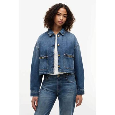 Tommy Hilfiger γυναικείο denim jacket cropped Relaxed Fit - WW0WW50962 Denim Blue M Tommy Hilfiger γυναικείο denim jacket cropped Relaxed Fit - WW0WW50962 Denim Blue M