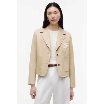 Tommy Hilfiger γυναικείο σακάκι με λογότυπο Regular Fit - WW0WW50146 Καμηλό 42 Tommy Hilfiger γυναικείο σακάκι με λογότυπο Regular Fit - WW0WW50146 Καμηλό 42