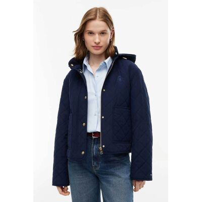 Tommy Hilfiger γυναικείο jacket καπιτονέ με κουκούλα και κεντημένο λογότυπο Regular Fit - WW0WW51512 Μπλε Σκούρο L Tommy Hilfiger γυναικείο jacket καπιτονέ με κουκούλα και κεντημένο λογότυπο Regular Fit - WW0WW51512 Μπλε Σκούρο L