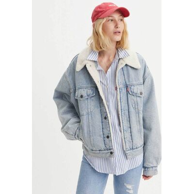 Levi's® γυναικείο denim jacket με μπουκλέ γιακά και επένδυση Relaxed Fit "90's" - A44350010 Denim Blue M Levi's® γυναικείο denim jacket με μπουκλέ γιακά και επένδυση Relaxed Fit "90's" - A44350010 Denim Blue M
