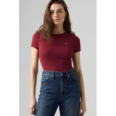 Levi's® γυναικείο T-shirt ribbed με λογότυπο Slim Fit "Hayes" - 001J30065 Μπορντό M Levi's® γυναικείο T-shirt ribbed με λογότυπο Slim Fit "Hayes" - 001J30065 Μπορντό M