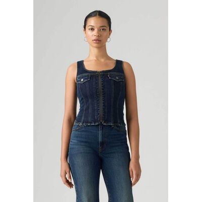 Levi's® γυναικείο denim αμάνικο τοπ με φερμουάρ Slim Fit "Vintage" - 0089P0004 Denim Blue Σκούρο M Levi's® γυναικείο denim αμάνικο τοπ με φερμουάρ Slim Fit "Vintage" - 0089P0004 Denim Blue Σκούρο M
