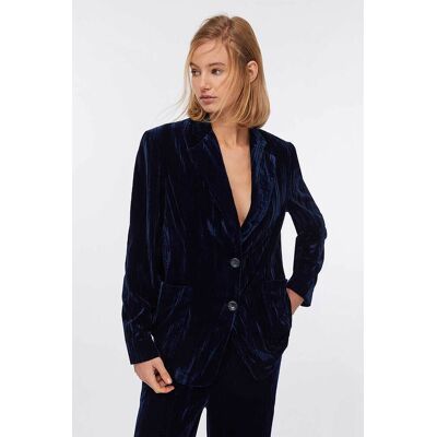 Liu Jo γυναικείo σακάκι velvet - CF5403T094A Μπλε Σκούρο 42 Liu Jo γυναικείo σακάκι velvet - CF5403T094A Μπλε Σκούρο 42