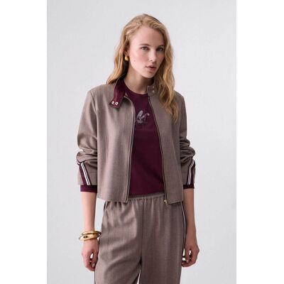 Liu Jo γυναικείο jacket με δίχρωμη τρέσα - TF6146T692A Μπεζ L Liu Jo γυναικείο jacket με δίχρωμη τρέσα - TF6146T692A Μπεζ L