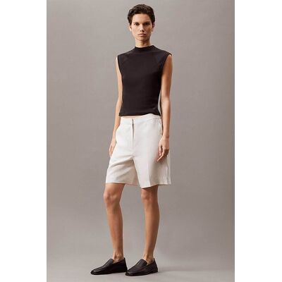 Calvin Klein γυναικείο σορτς με λινάρι - K20K208380 Εκρού 38 Calvin Klein γυναικείο σορτς με λινάρι - K20K208380 Εκρού 38