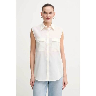 Calvin Klein γυναικείο πουκάμισο αμάνικο μονόχρωμο - K20K208224 Εκρού 38 Calvin Klein γυναικείο πουκάμισο αμάνικο μονόχρωμο - K20K208224 Εκρού 38
