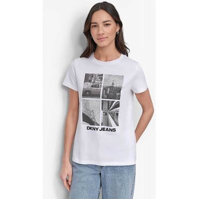 DKNY γυναικείο T-Shirt με λογότυπο και print μονόχρωμο - DJ5T1526 Λευκό M DKNY γυναικείο T-Shirt με λογότυπο και print μονόχρωμο - DJ5T1526 Λευκό M