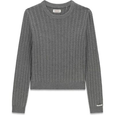 GUESS JEANS Guess γυναικείο πουλόβερ με cable knit pattern Slim Fit - W6YR41Z1102 Γκρι L GUESS JEANS Guess γυναικείο πουλόβερ με cable knit pattern Slim Fit - W6YR41Z1102 Γκρι L